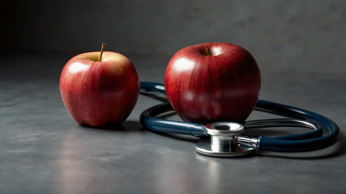 A heartbeat line and a stethoscope, symbolizing the connection between heart health and overall well-being in a holistic health journey.
