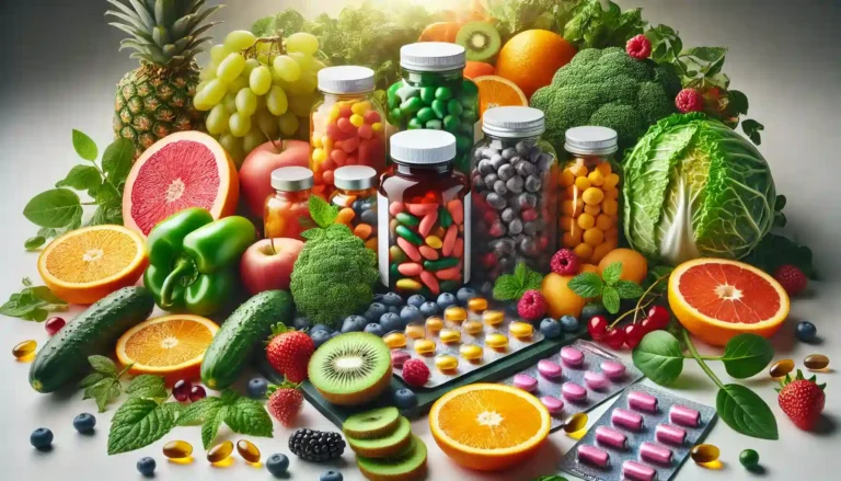 A variety of vitamin bottles and scattered capsules on a white background, showcasing different supplement options.